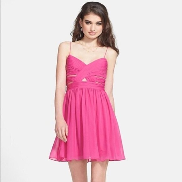 ADRIANNA PAPELL Cutout Chiffon Dress - Picture 1 of 9